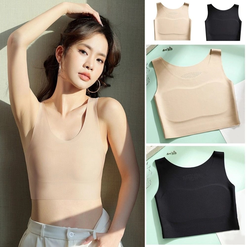 Women Ice Silk Seamless Wirele - огляд і ціна Plunge Bra Push Up