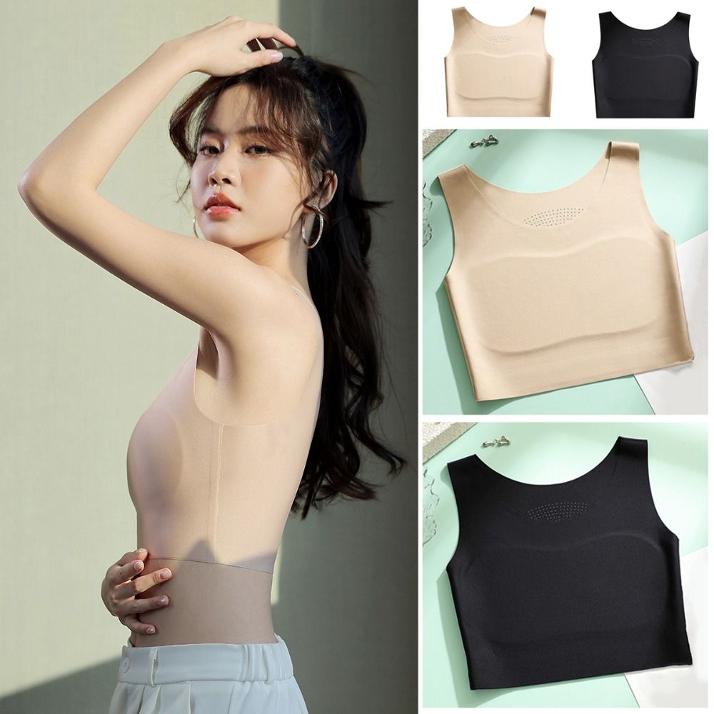 Women Ice Silk Seamless Wirele - огляд і ціна Plunge Bra Push Up